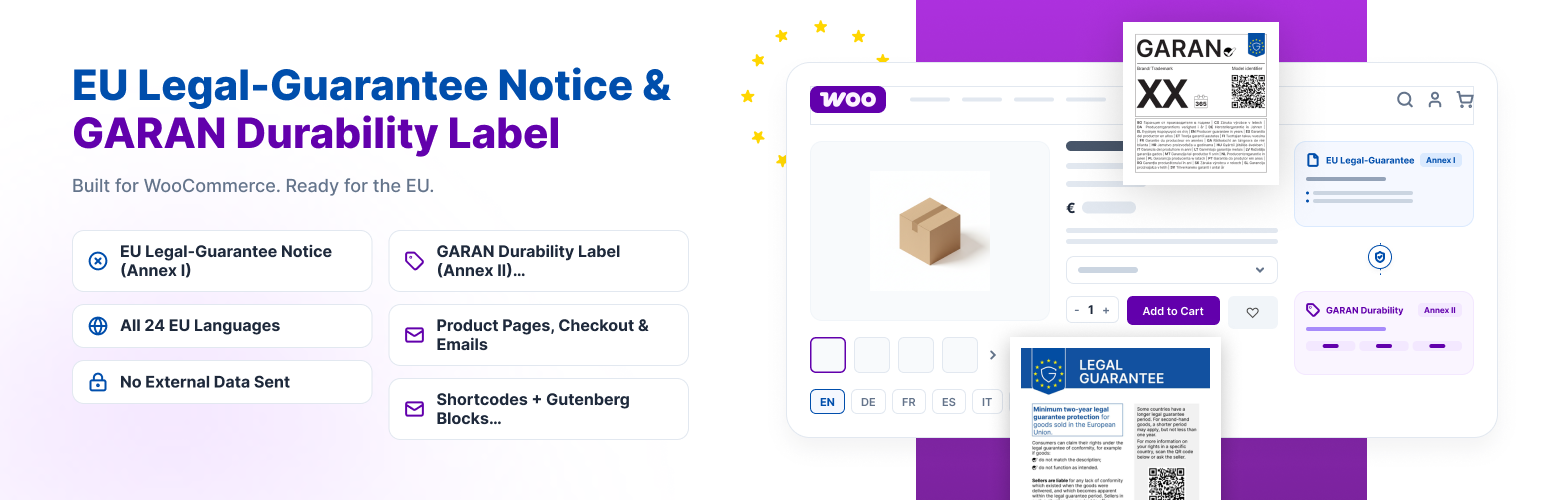 EU Legal-Guarantee Notice & GARAN Durability Label for WooCommerce