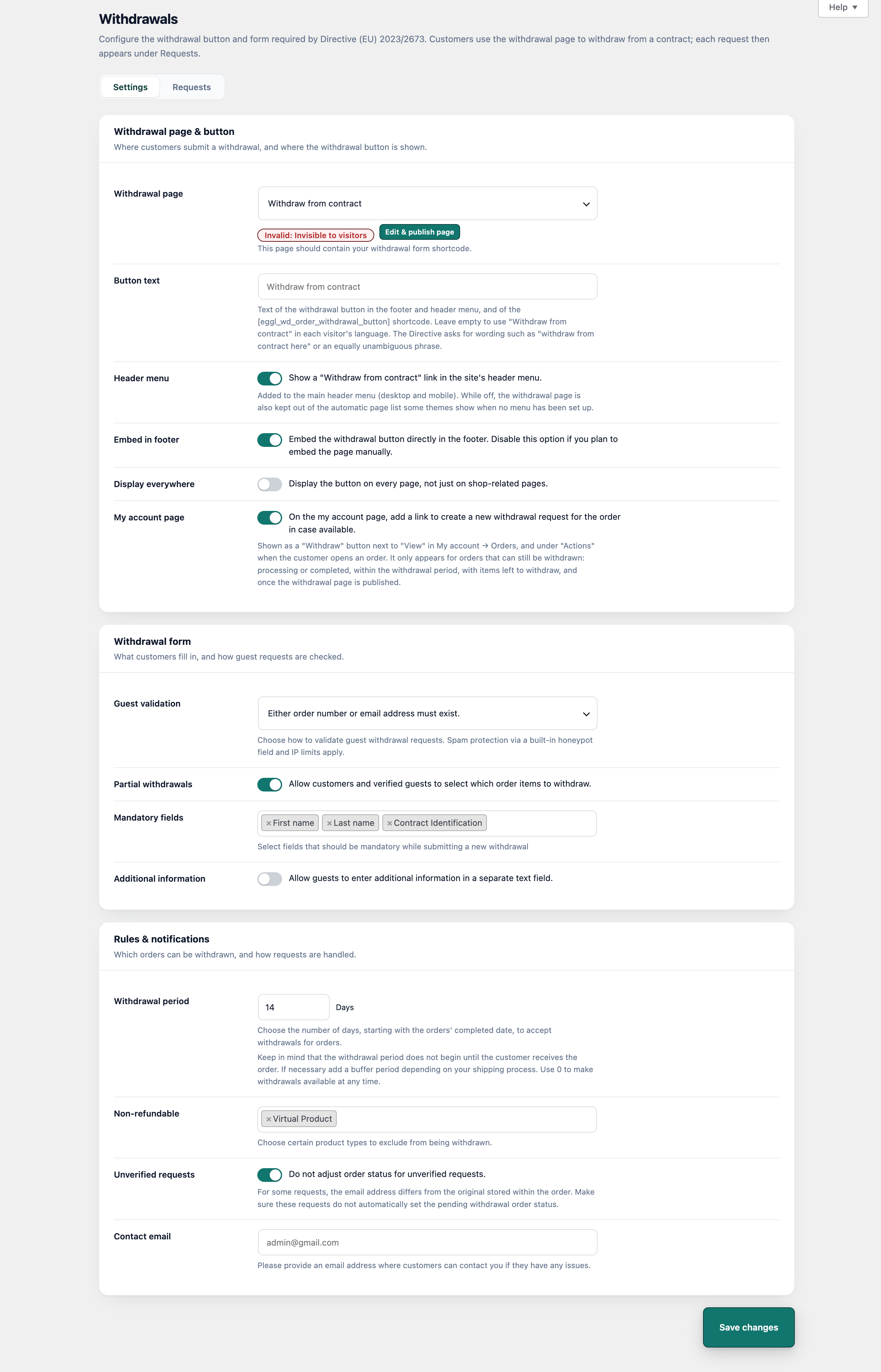 EU Legal-Guarantee Notice &amp; GARAN Durability Label for WooCommerce