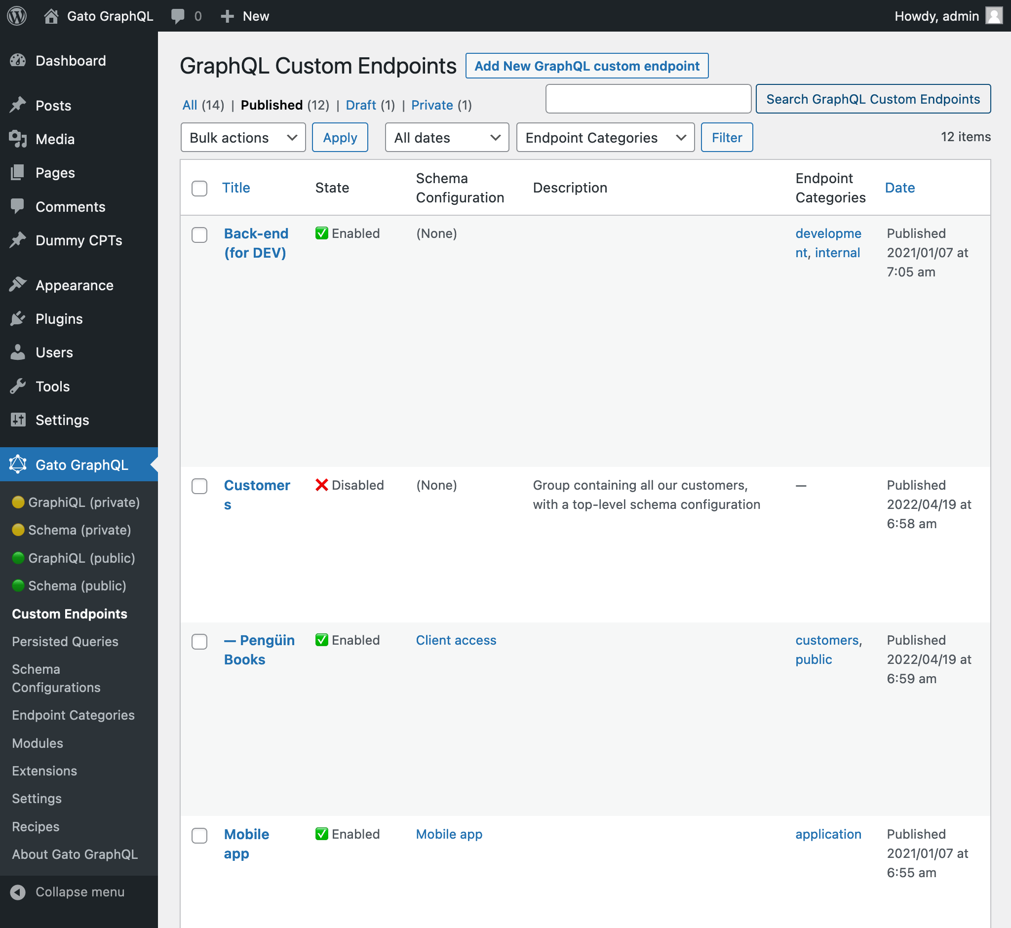 We can create multiple custom endpoints, each for a different target