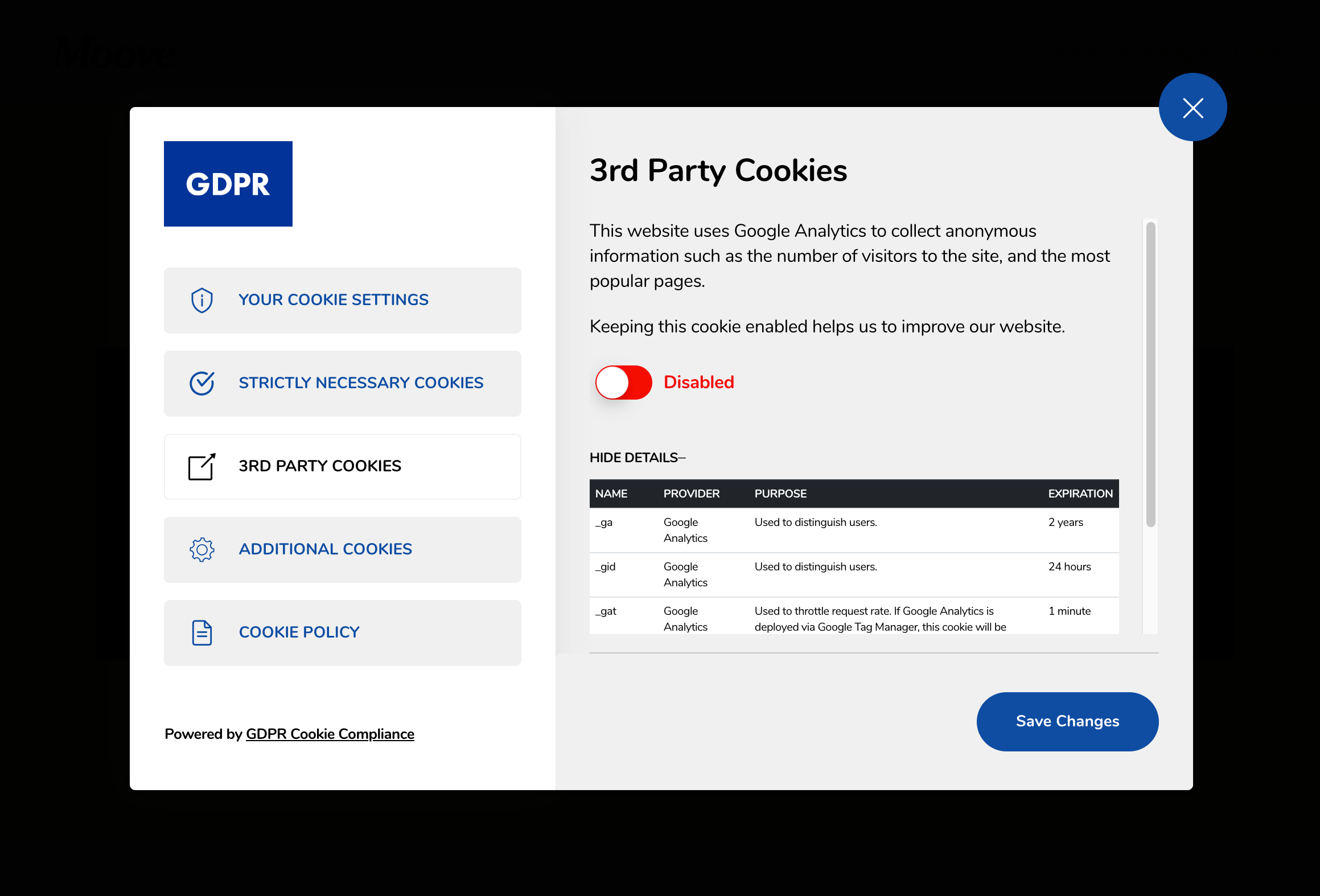 GDPR Cookie Compliance - Front-end - Cookie Declaration - Tabs Layout [Premium]