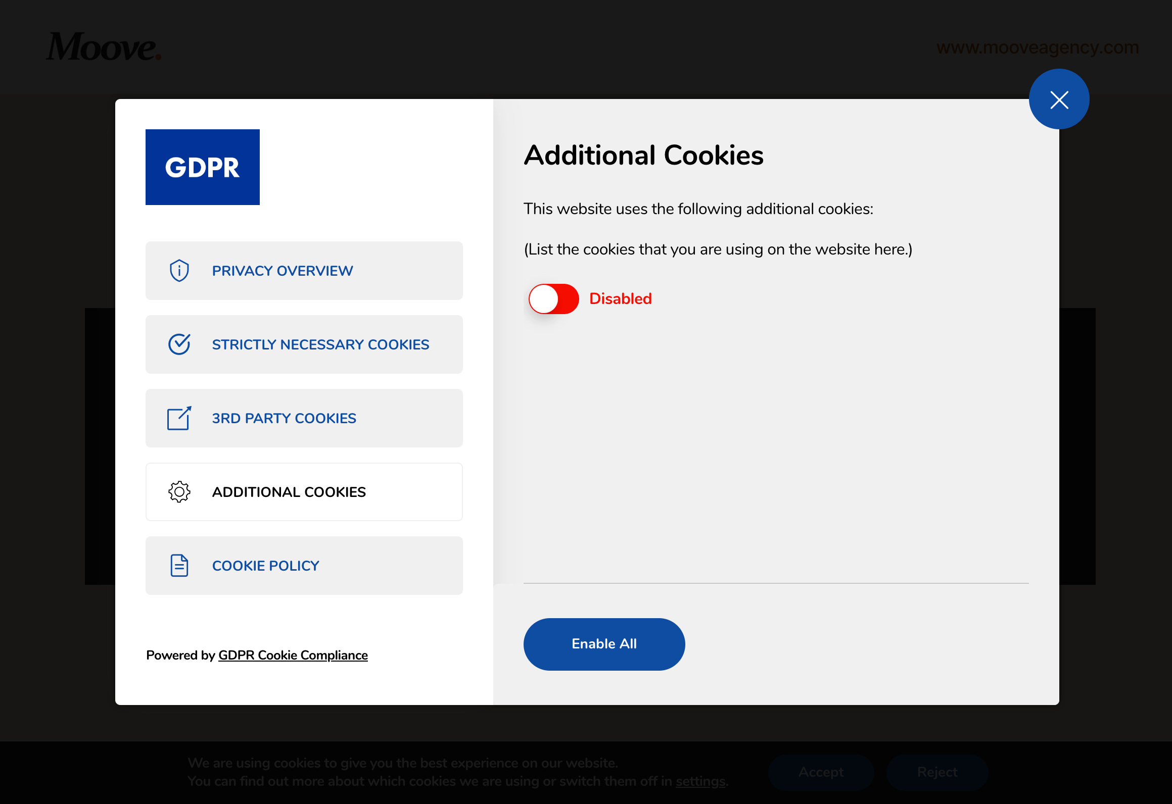 GDPR Cookie Compliance - Front-end - Additional Cookies