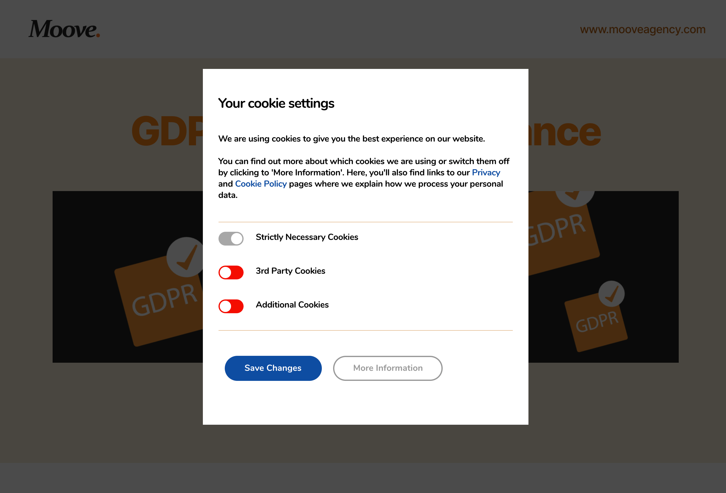 GDPR Cookie Compliance - Front-end - Full-Screen Mode - Cookie Settings [Premium]