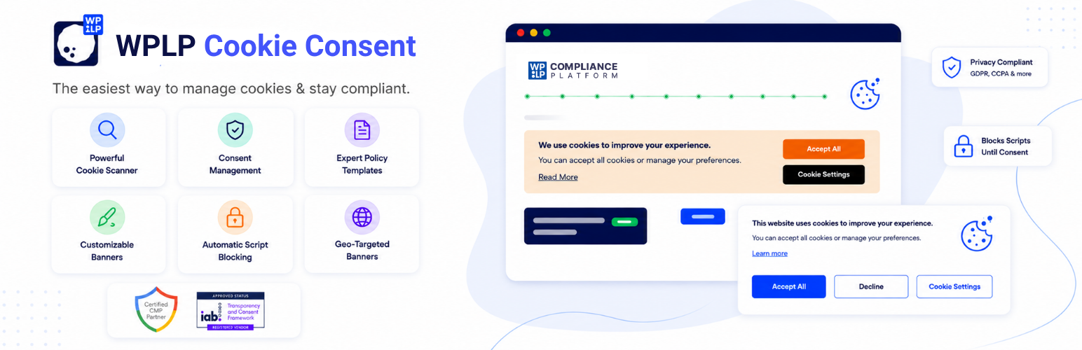 WPLP Cookie Consent – Cookie Banner & Consent Management for GDPR, CCPA & Google Consent Mode banner