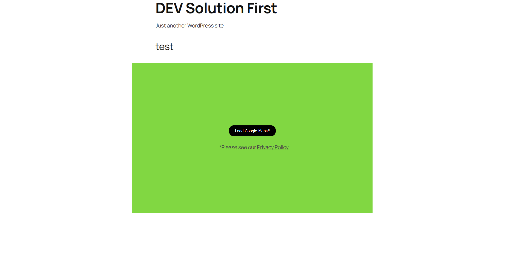 Frontend example showing the button and privacy link.