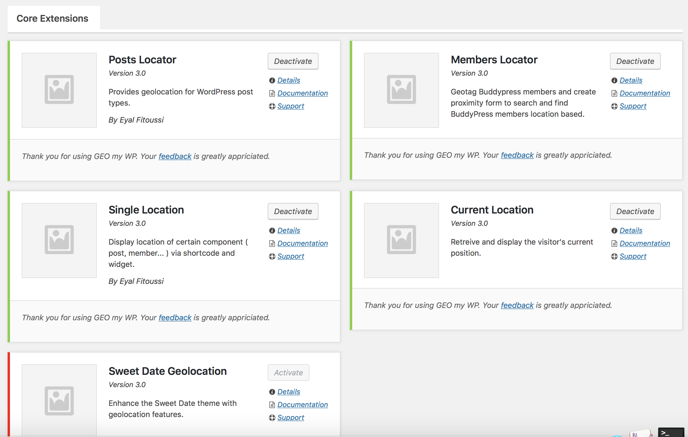 GEO my WP Core Extensions