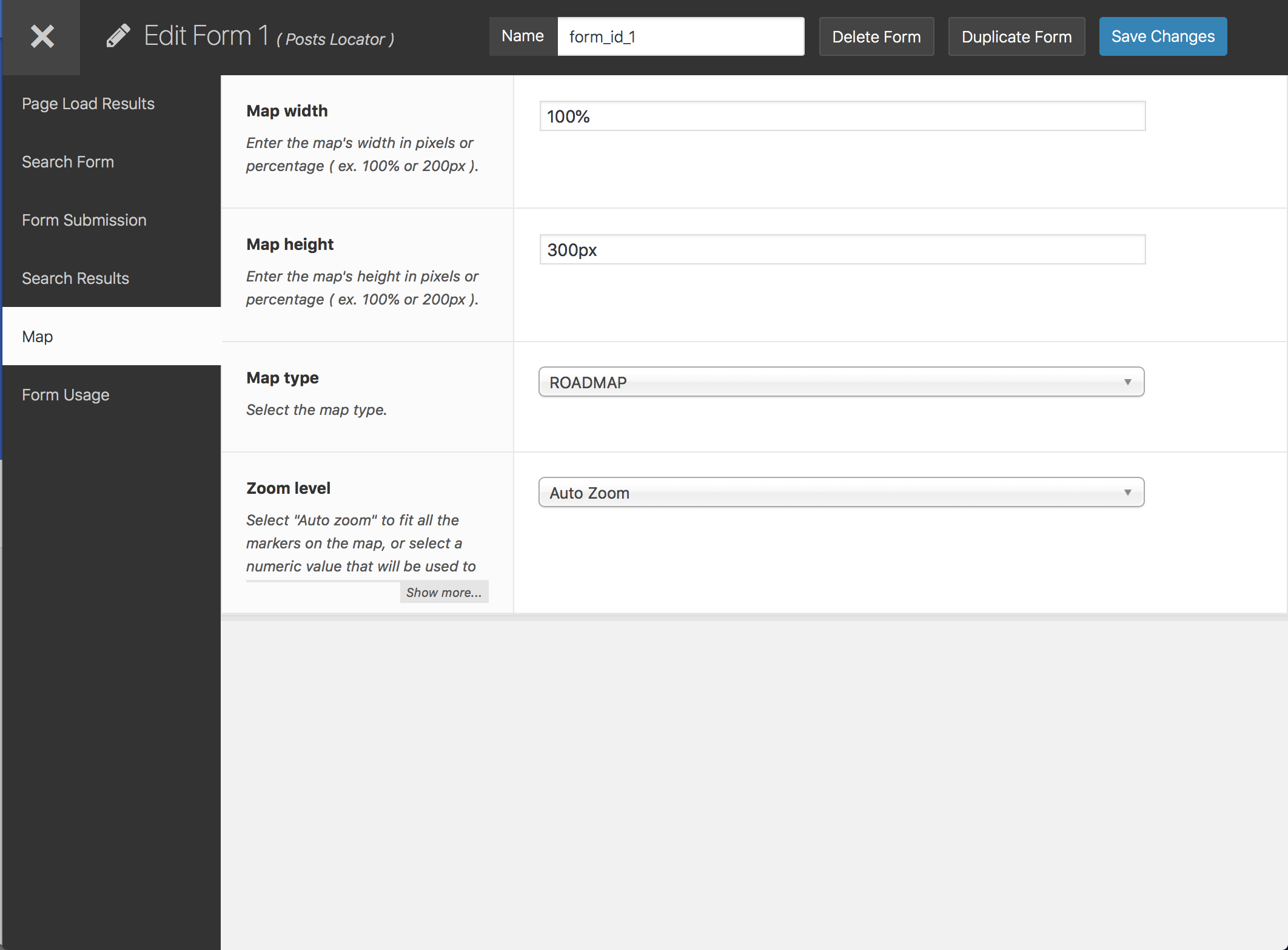 Form Builder - Results Map Tab.