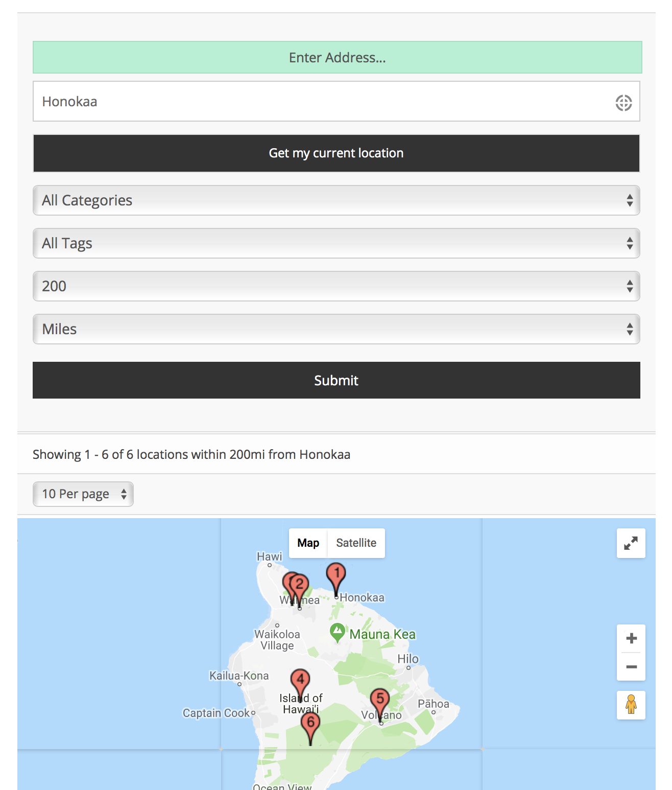 Posts Locator Search Form 1