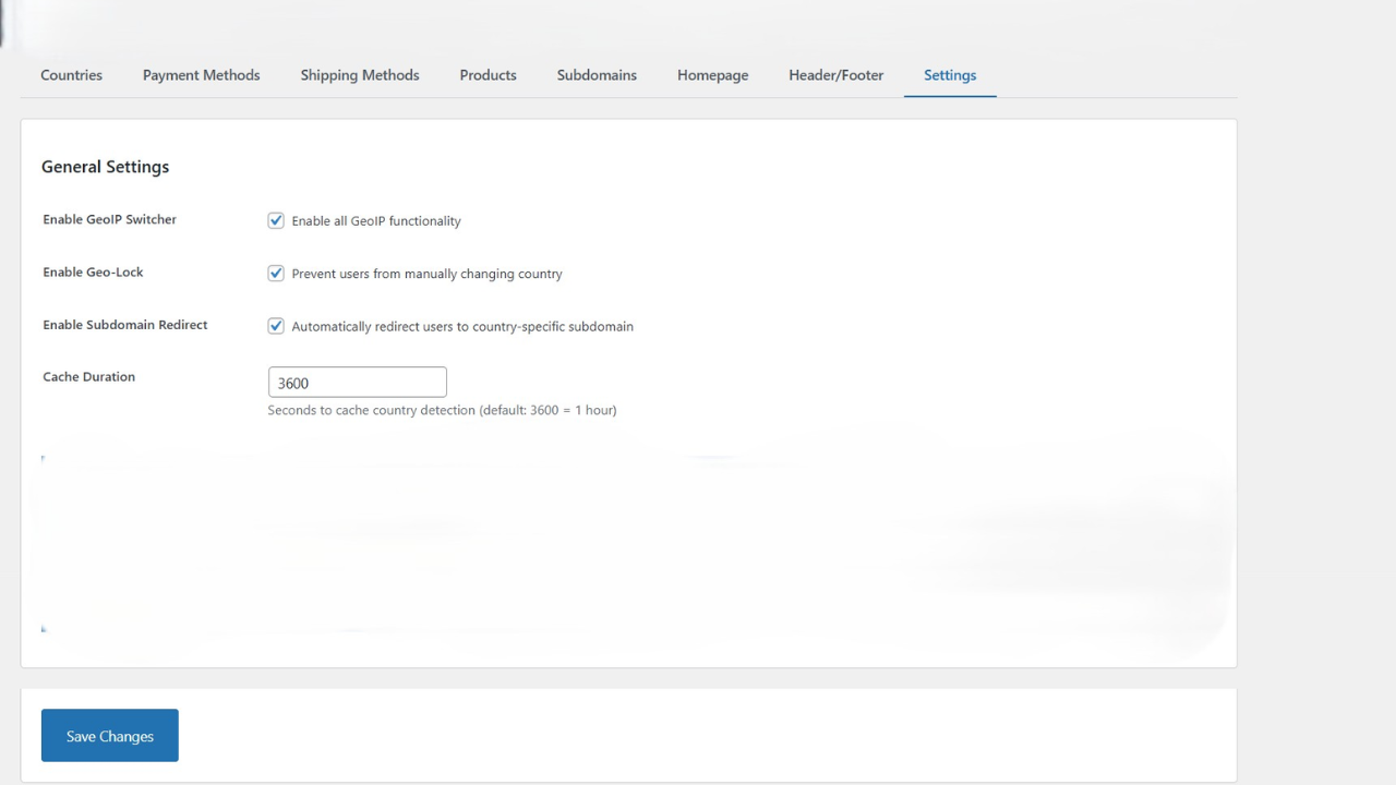 Header/Footer customization - Add country-specific content