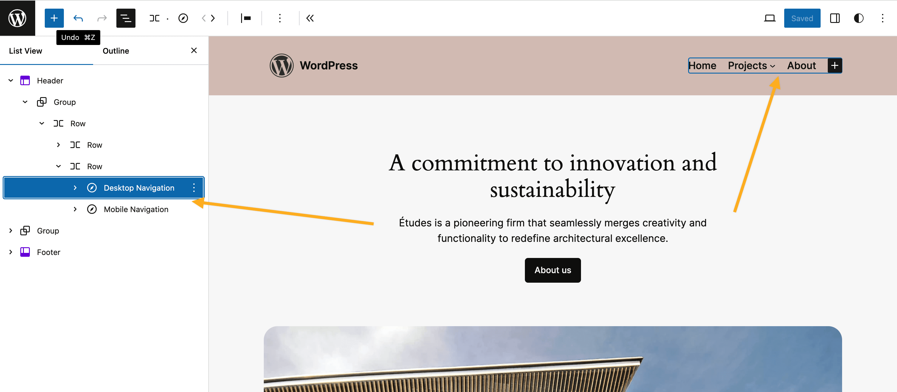 Responsive Navigation Block - Screenshot 1