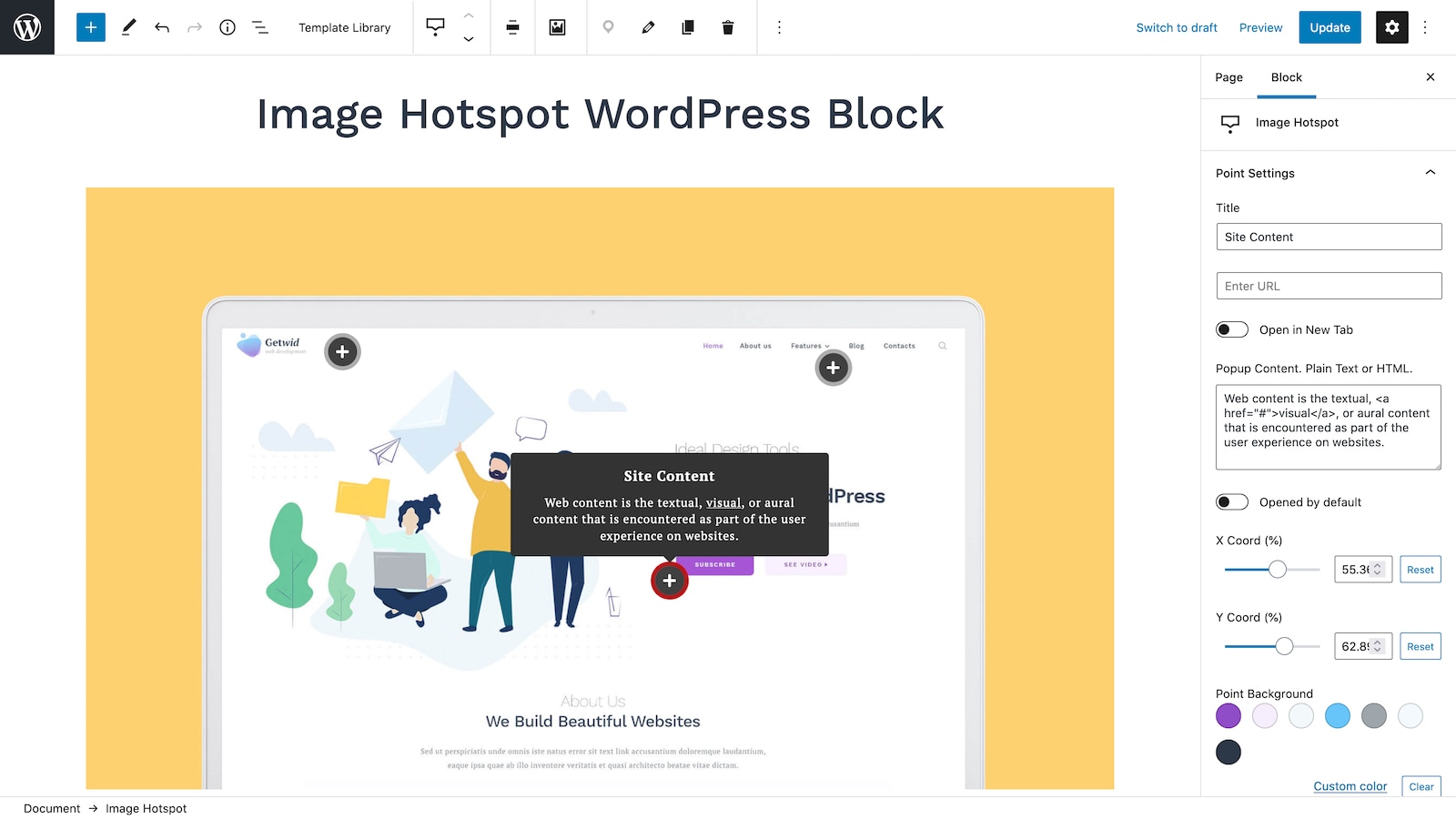 Image Hotspot WordPress Block.