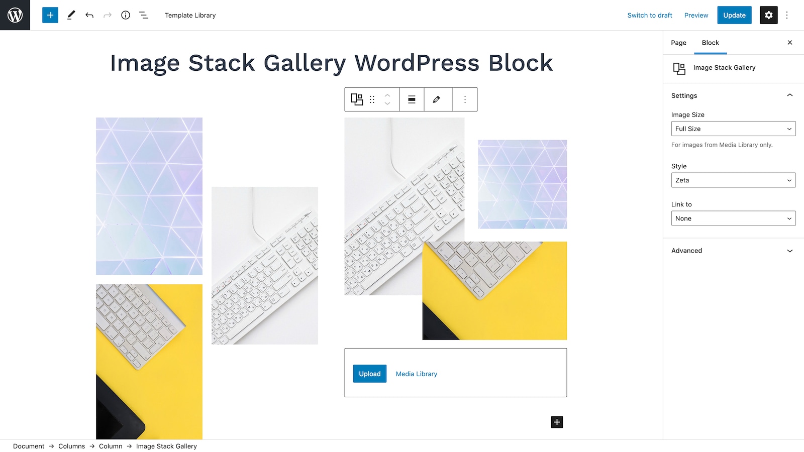 Image Stack Gallery WordPress Block.