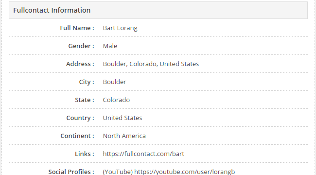 Get email infomation of Gravity Forms entry from Full Contact(Premium feature).