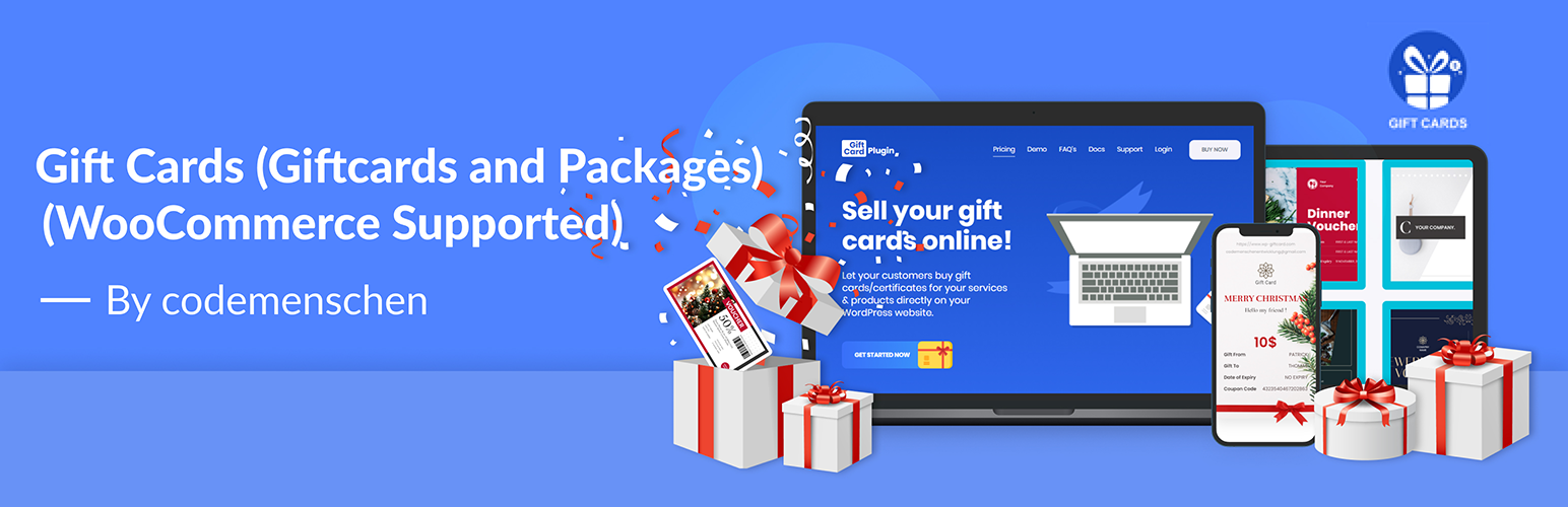 Product image for Gift Cards (Gift Vouchers and Packages) (WooCommerce Supported).