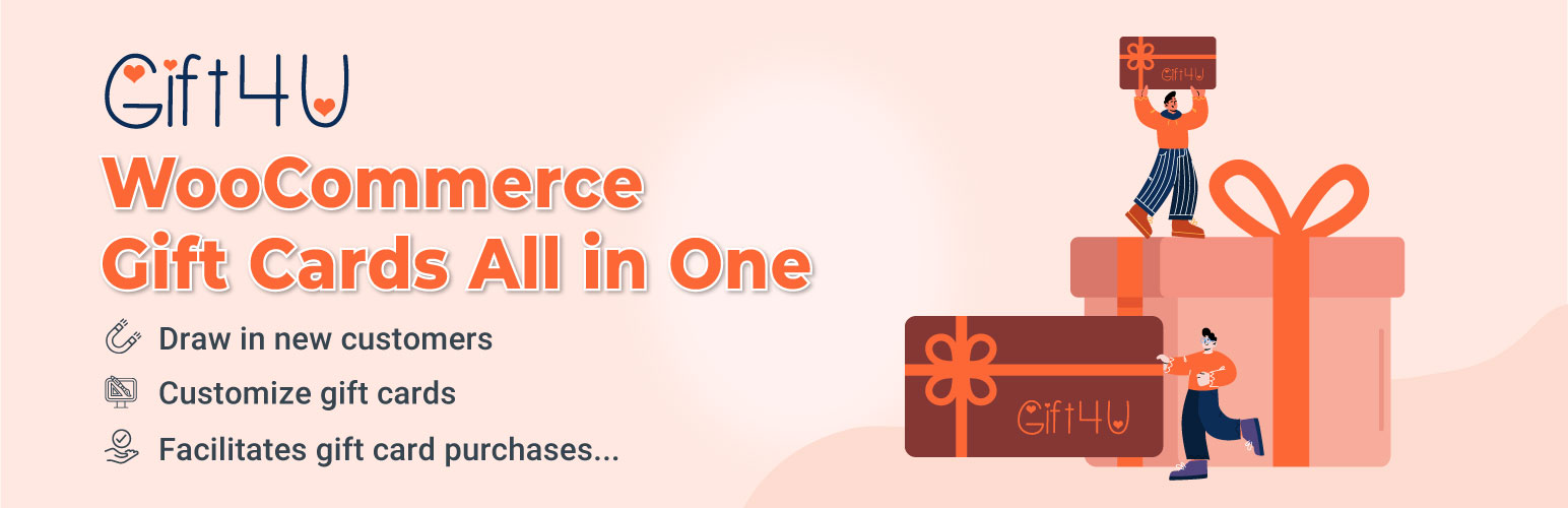 WordPress 外掛 GIFT4U – Gift Cards All in One for Woo 的封面圖片。