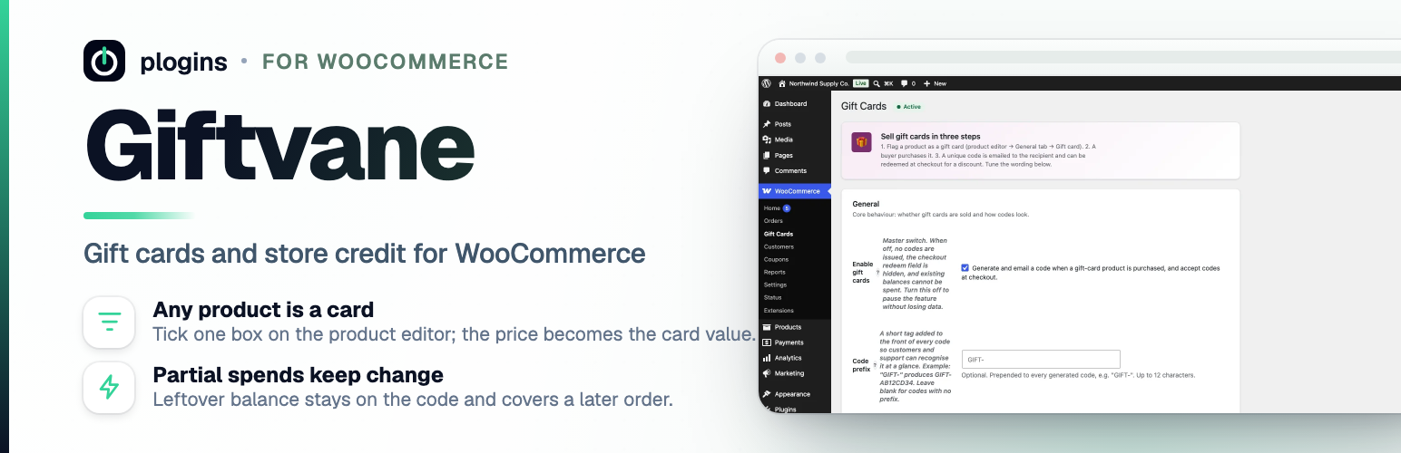 Giftvane – Gift Cards and Store Credit for WooCommerce