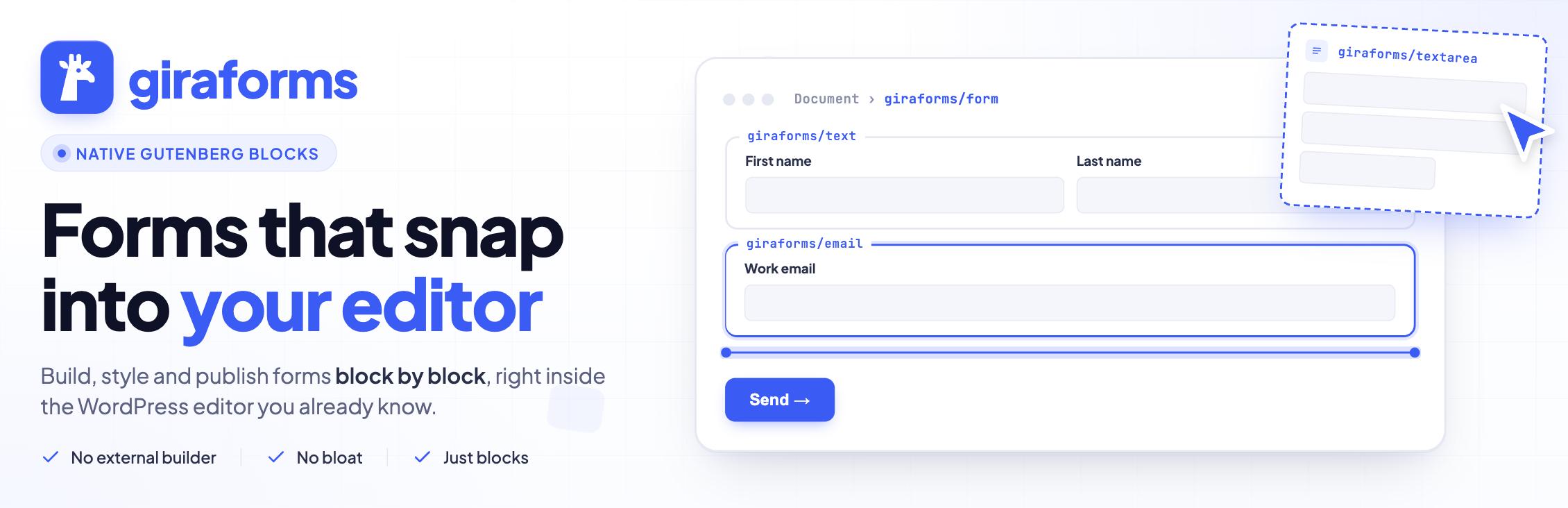 Giraforms – Contact Form, Booking Form, Survey & Custom Form Builder for Block Editor
