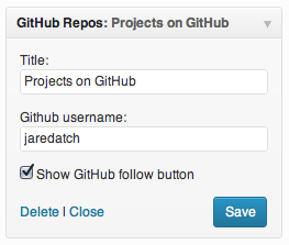 GitHub User Repo Widget