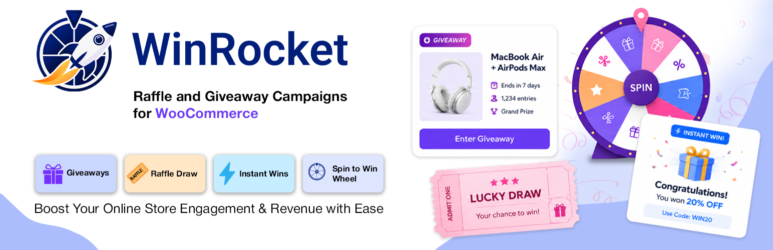 WinRocket Raffle and Giveaway Campaigns for WooCommerce preview