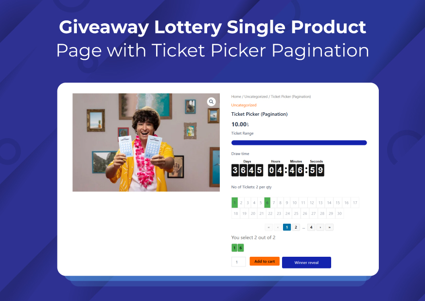 WinRocket - Giveaway Lottery Single Product Page -> Ticket Picker Pagination