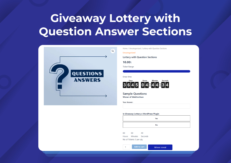 WinRocket - Giveaway Lottery with Question Answer Sections
