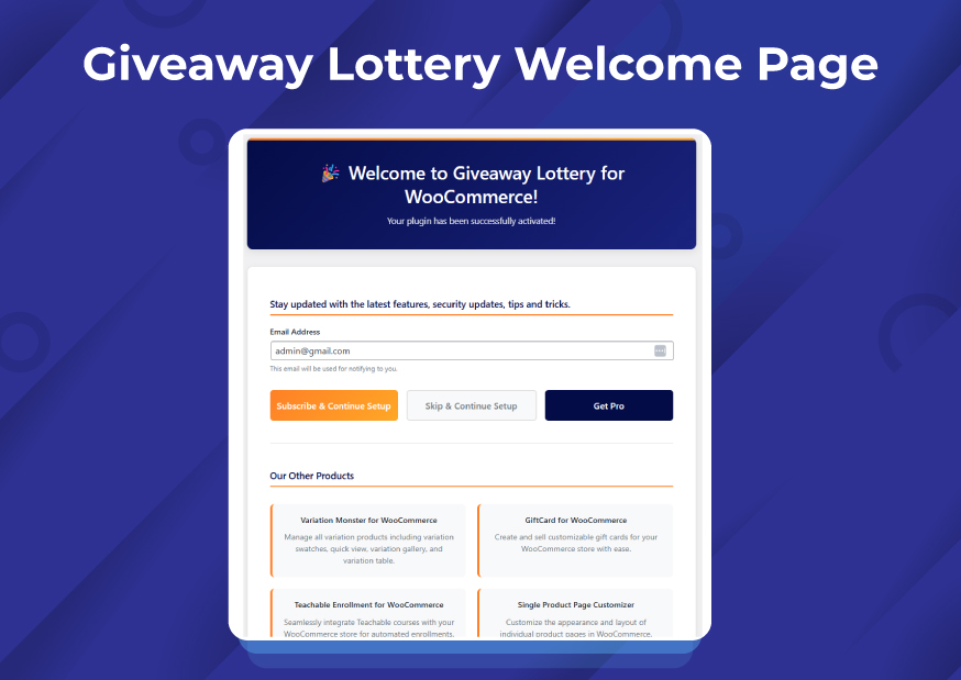 WinRocket - Giveaway Lottery Welcome Page