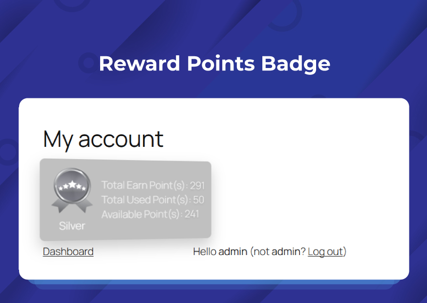 Reward Points Badge -> My Account Page