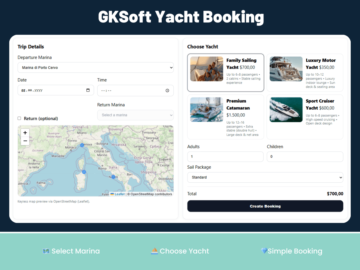 GKSoft Yacht Booking application icon