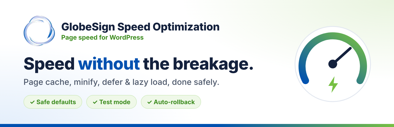 WordPress 外掛 GlobeSign Speed Optimization 的封面圖片