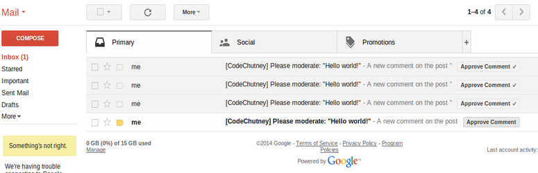 Gmail Comment Approval