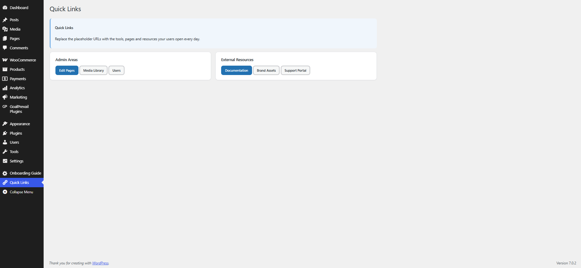 A finished custom admin screen as an end user sees it.