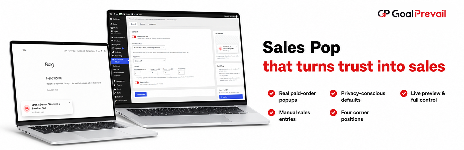 GoalPrevail Sales Pop