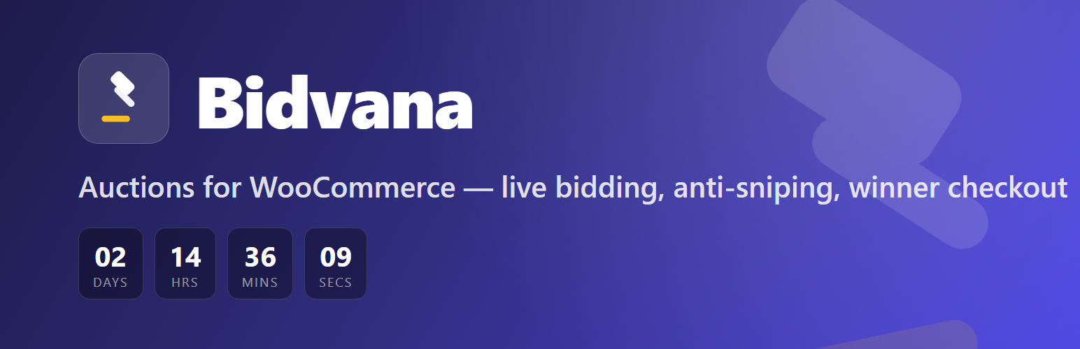 Bidvana – Auctions for WooCommerce