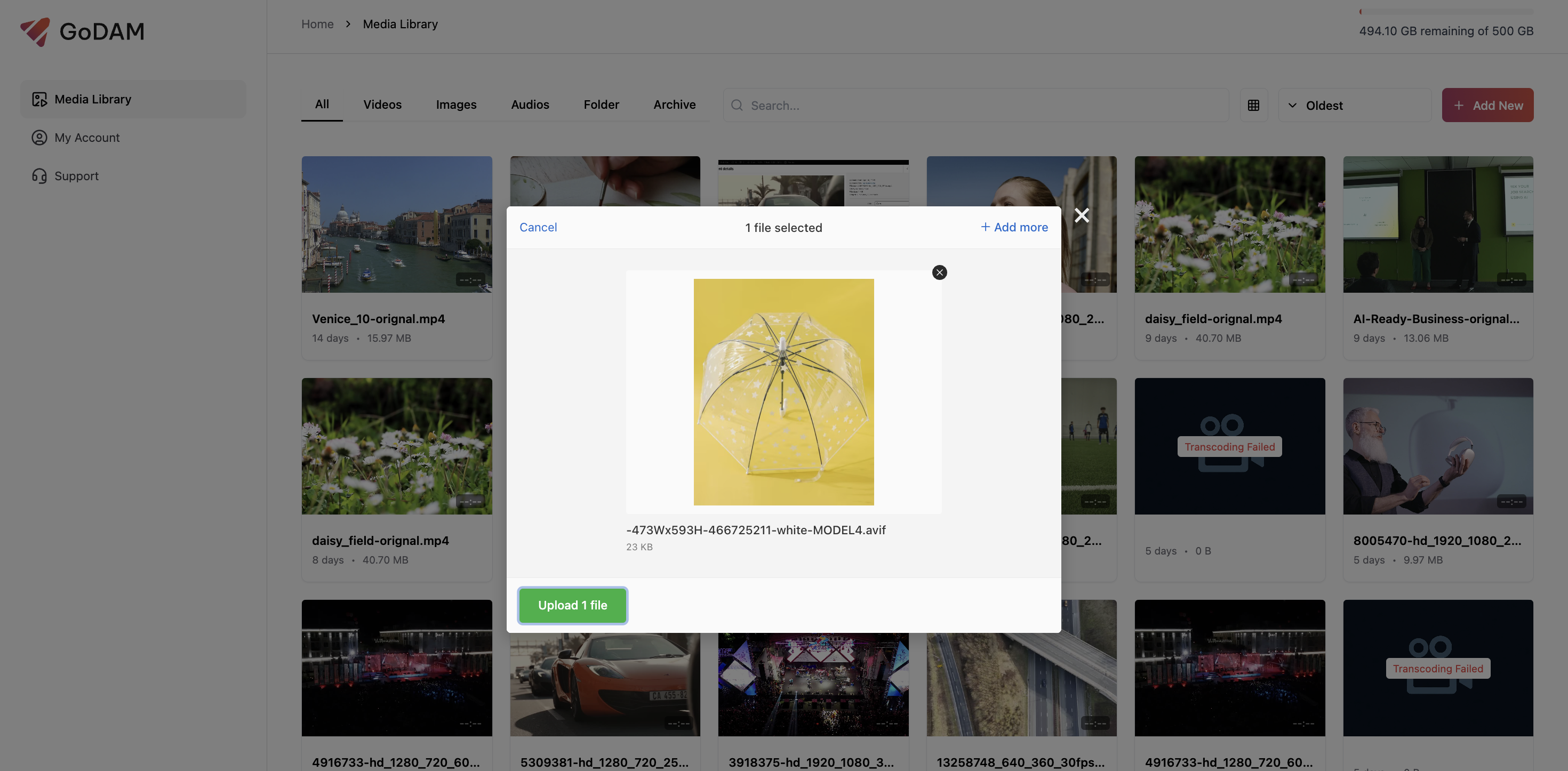 Image Upload to GoDAM Central