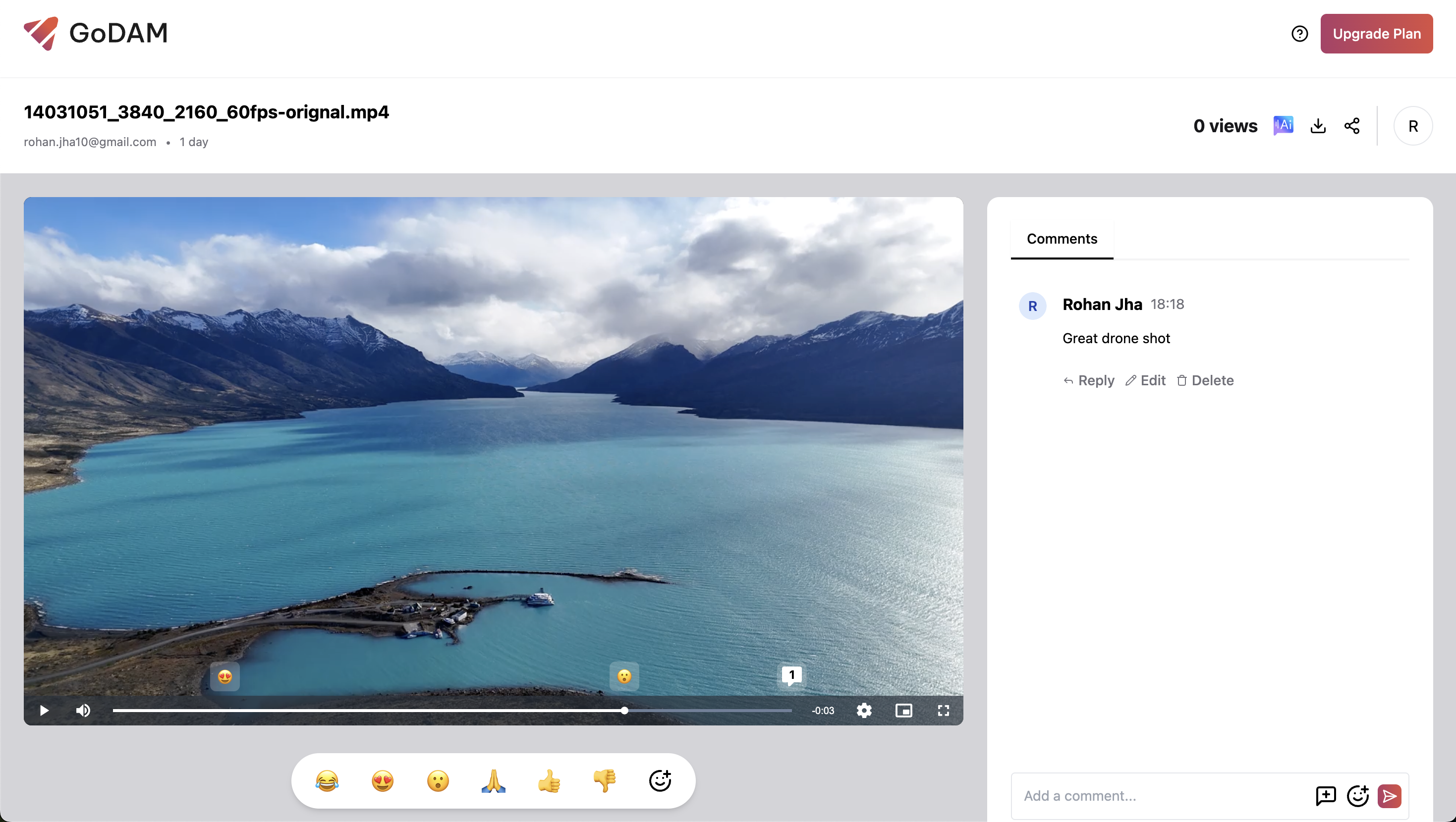 Single Video Page in  GoDAM Central