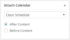 Attach a calendar to a post or page