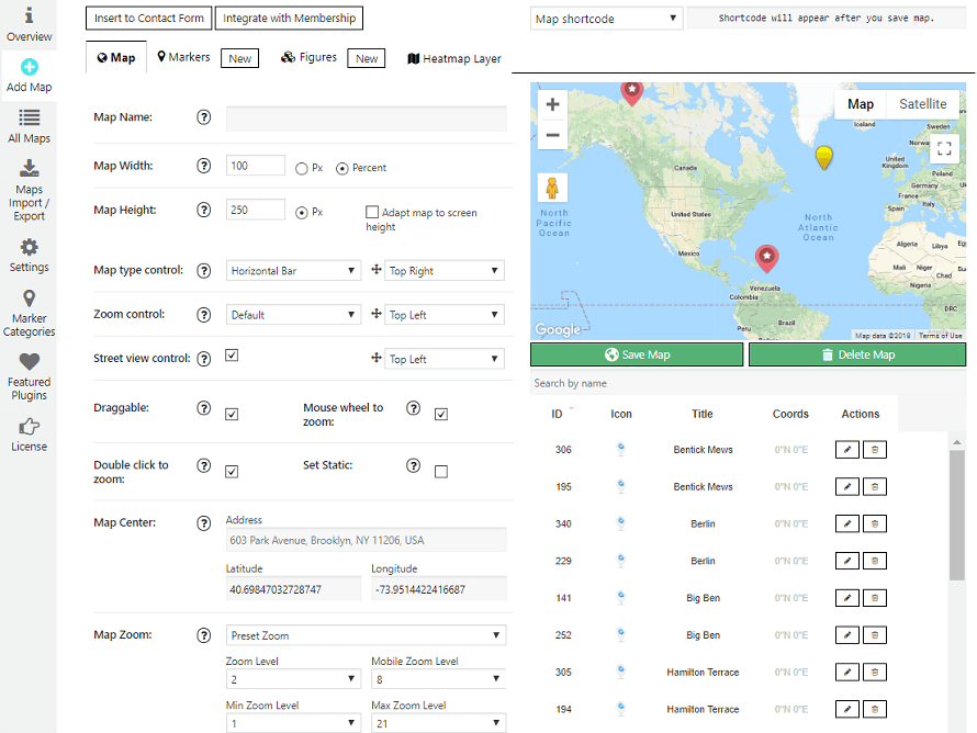 <p>Easy Google Maps WordPress plugin admin area. Provides directions, interactive maps, and satellite/aerial imagery.</p>