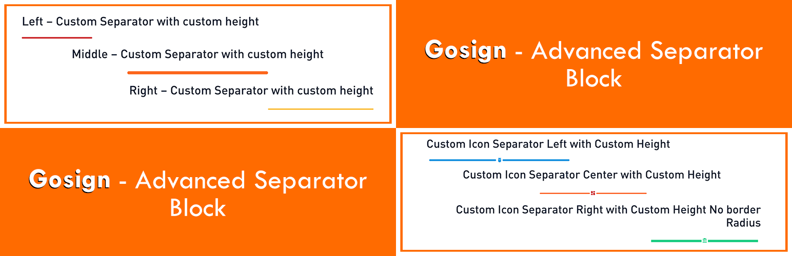 WordPress 外掛 Gosign – Advanced Separator Block 的封面圖片。