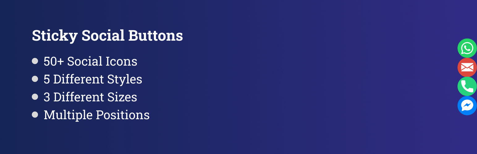 Sticky Social Buttons – Floating Chat, Call, Contact, SMS, Email & 50+ Social Icons