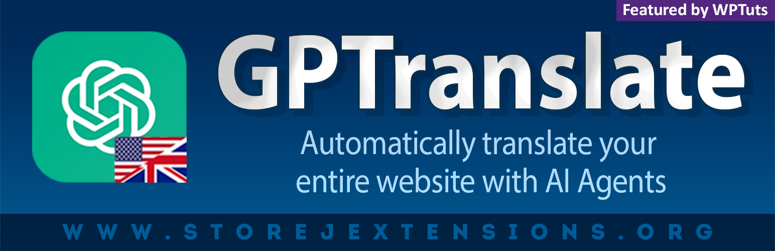 WordPress 外掛 GPTranslate – Translate WordPress AI Translation & Multilingual Plugin (ChatGPT, Gemini, DeepL, Claude, DeepSeek, Google) 的封面圖片。