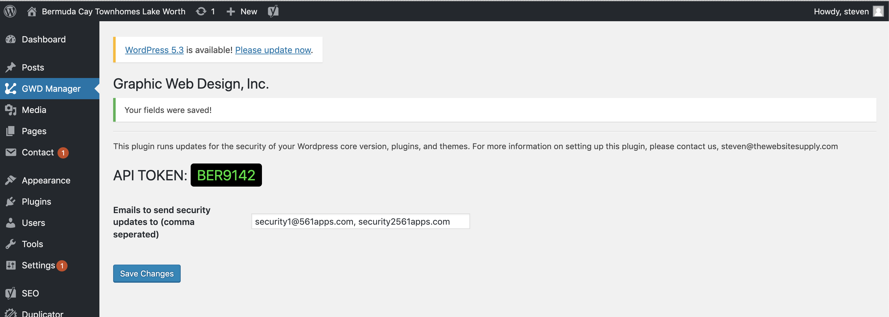 Settings Page