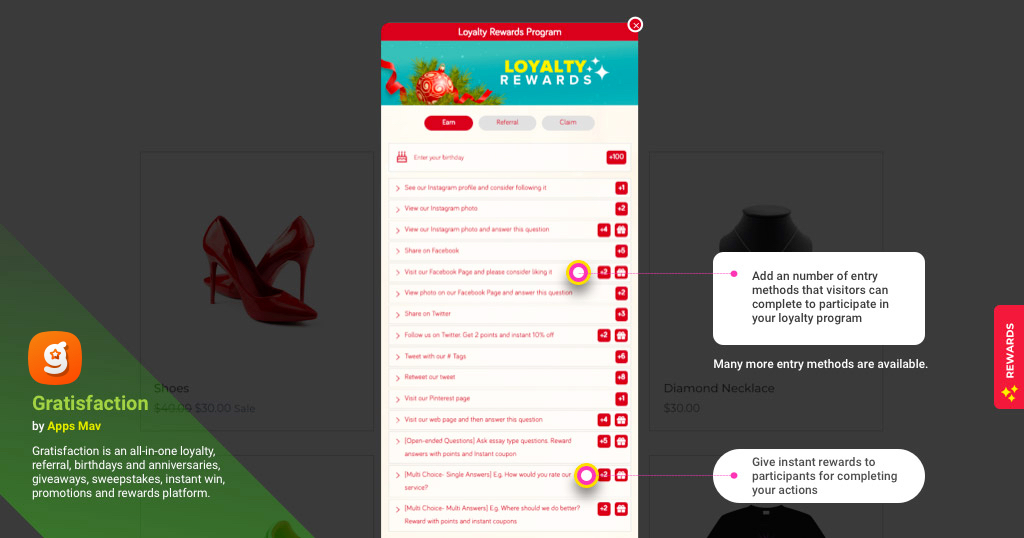Gratisfaction- Loyalty, Rewards , Referral, Birthday and Giveaway Program