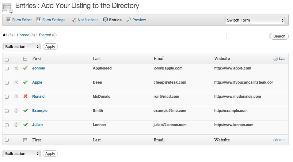 Gravity Forms Directory