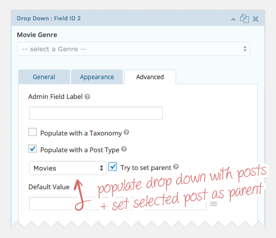 Setting: Assigning generated post to selected parent post