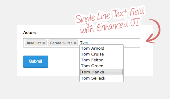 Frontend: Example of Single Line Text field with Enhanced UI enabled