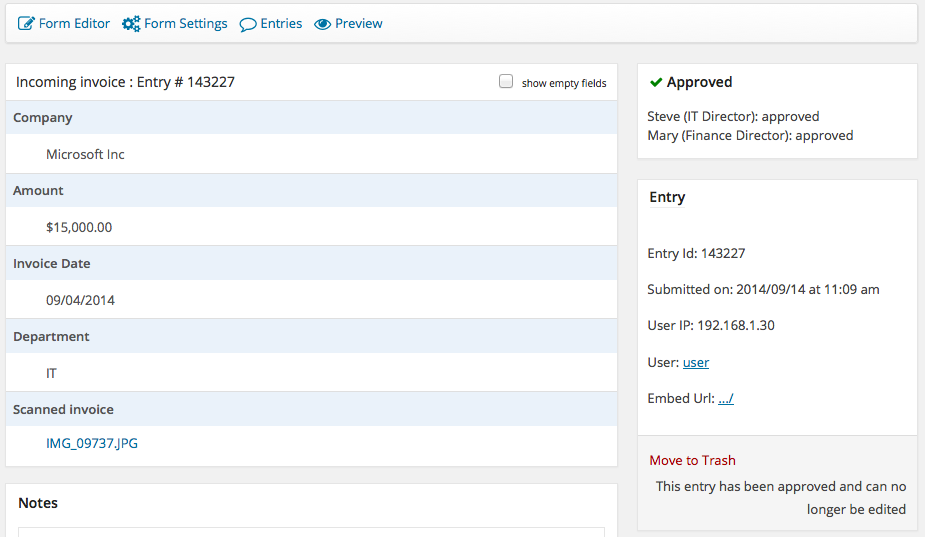 Gravity Forms Approvals Add-On