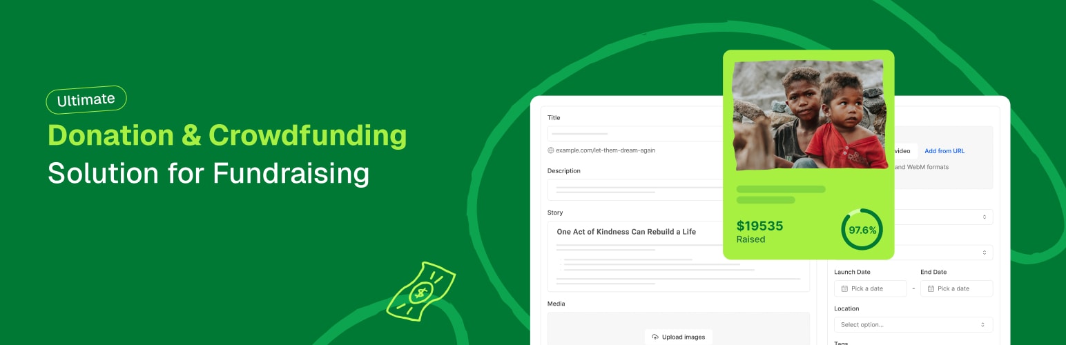 WordPress 外掛 Growfund – Ultimate Donation & Crowdfunding Solution 的封面圖片。