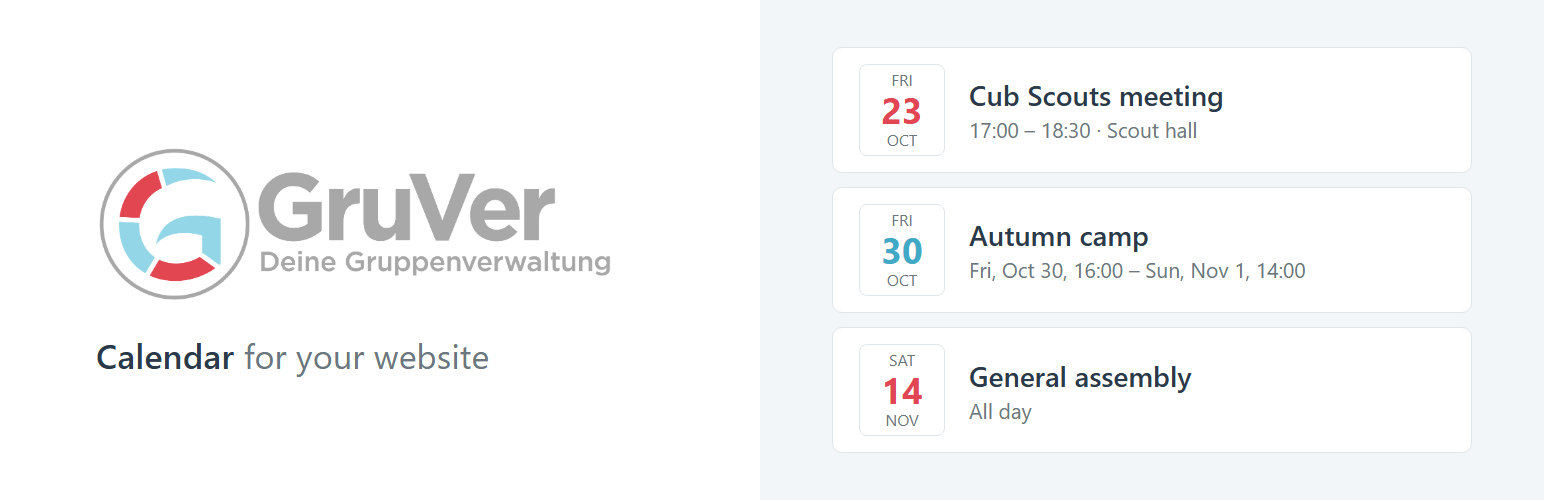 WordPress 外掛 GruVer Calendar 的封面圖片