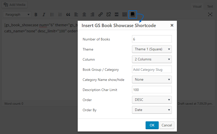 GS Books Showcase Shortcode Generator