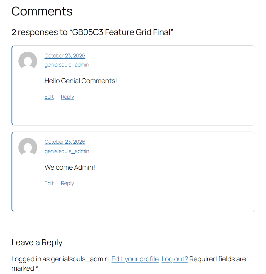 WordPress Native Comments displayed using the Modern appearance preset.