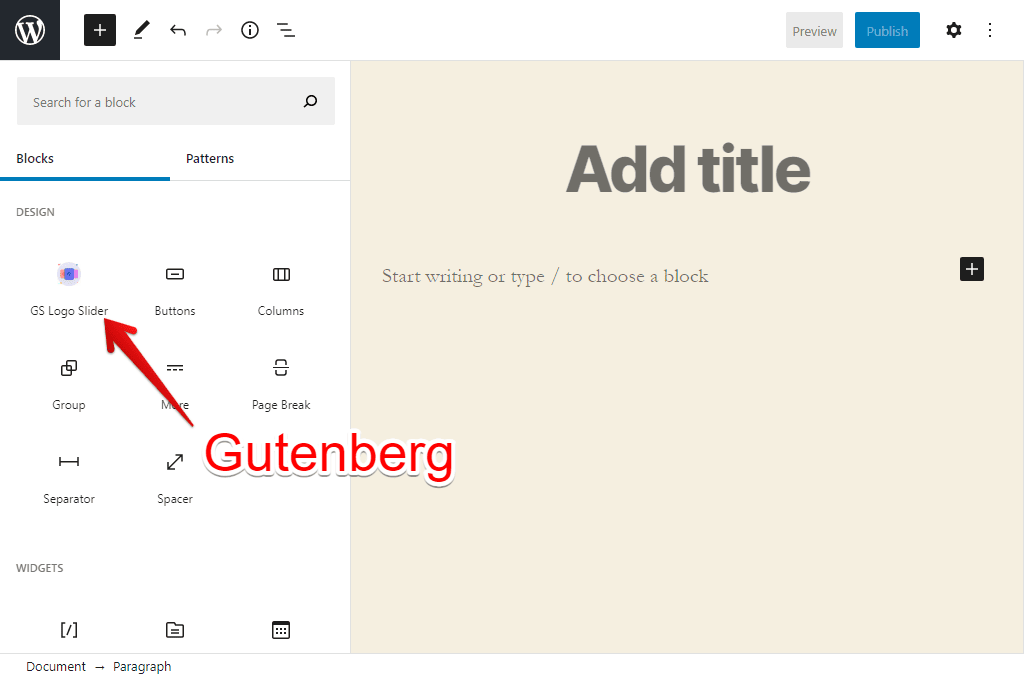 Logo Gutenberg Block.